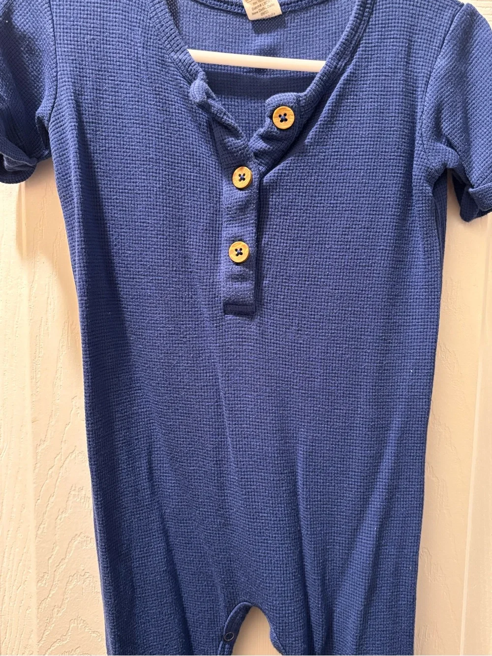 🎉 (18-24m) Kids Navy Short-Sleeve One-Piece Romper